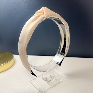 Ivory Satin Knotted Headband